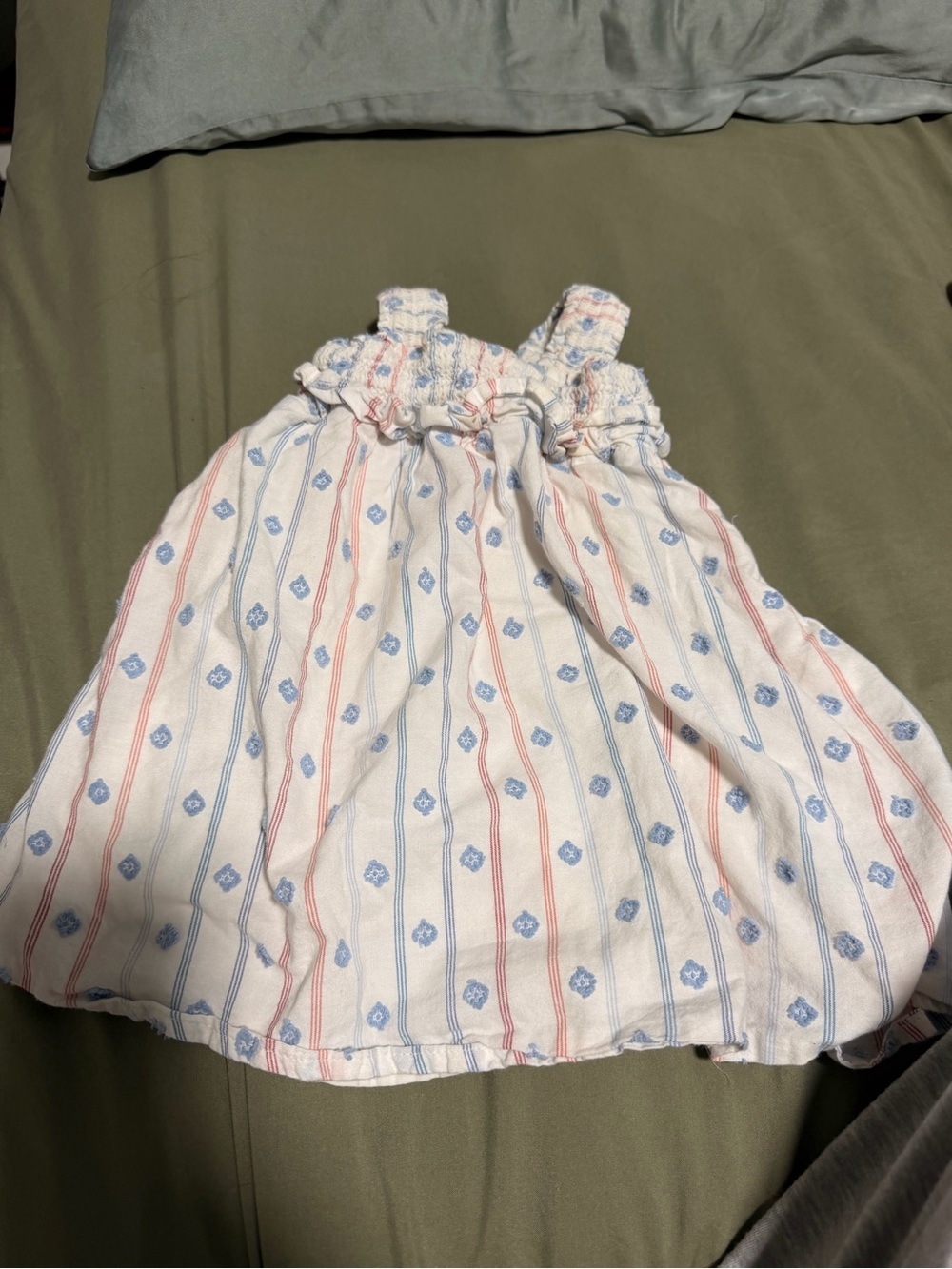 Cat & Jack White Sundress with Blue and Pink Stripes